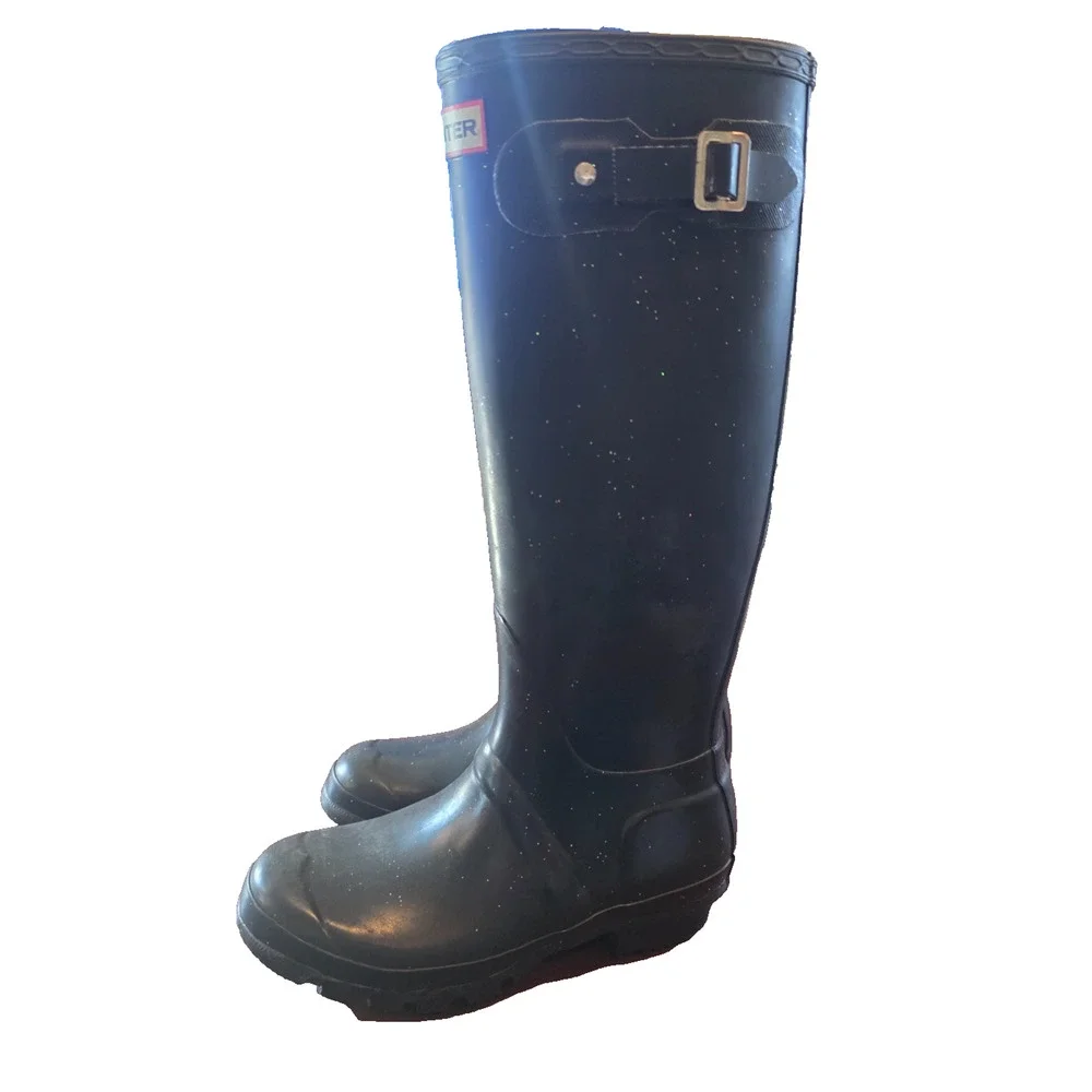 Hunter Tall Waterproof Rubber Rain Boots Women's 5 Black Outdoor Original W23572